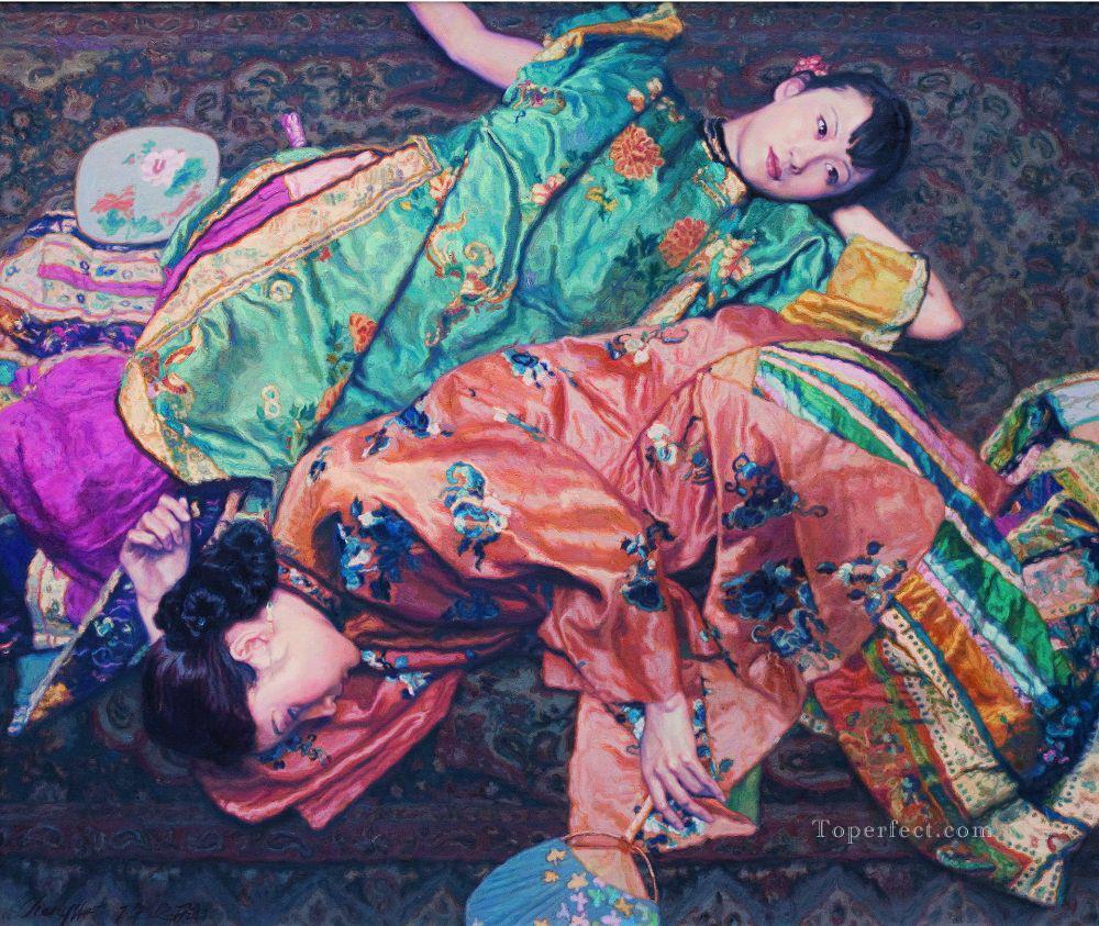 秋の夢の中国人チェン・イーフェイ油絵